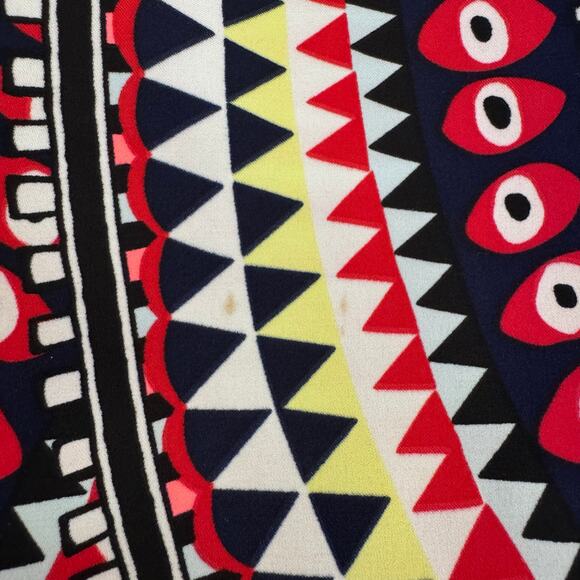 Mara Hoffman El Mundo Navy Pleat Front Shift Dress Women's Small Multicolor Mod - Picture 10 of 11